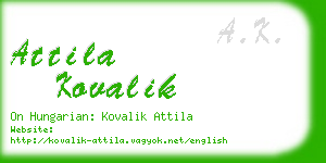 attila kovalik business card